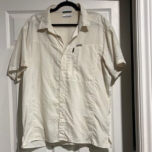 Columbia Men's Off-White Casual Button Down Shirt